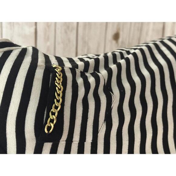 Vintage Cache black/white striped w/ gold chain detail racerback tank top Size M - Picture 3 of 7